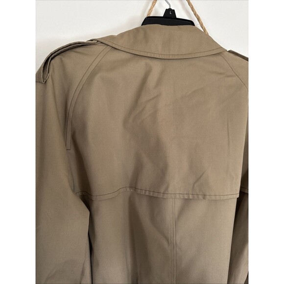 Men London Fog Trench Coat Double Breasted 42 R Zip out Faux Fur Liner $450MSRP - Picture 14 of 15